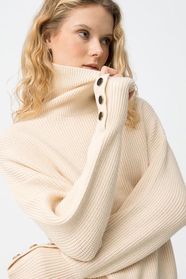 Sweater With Decorative Buttons