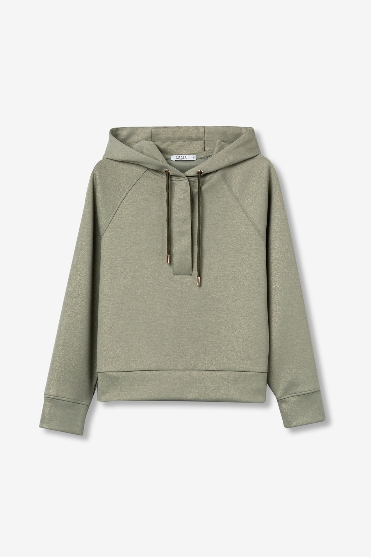 Metallic Hoodie with Buttons