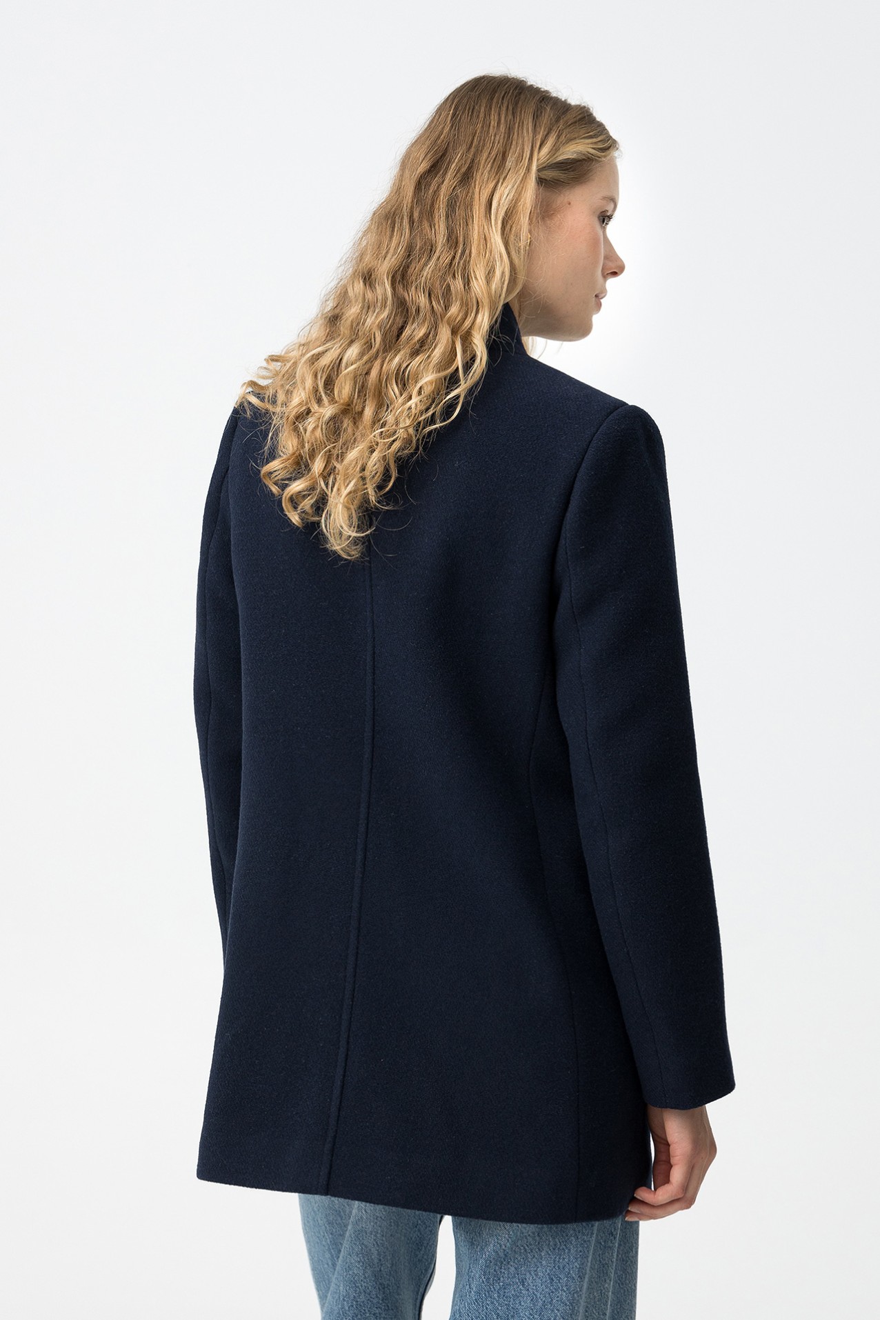 Slim Fit Coat with Wool