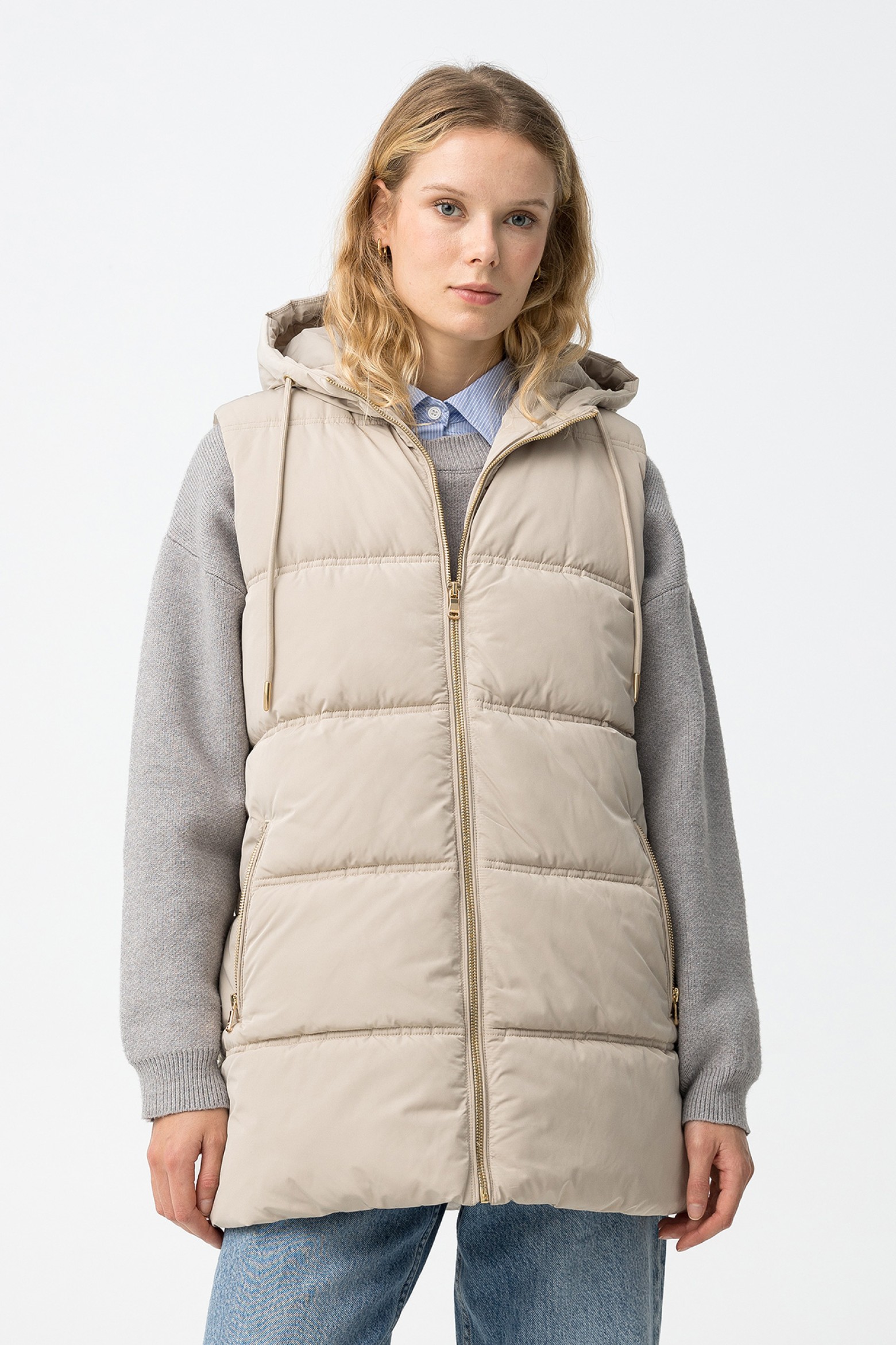 Quilted Vest with Hood