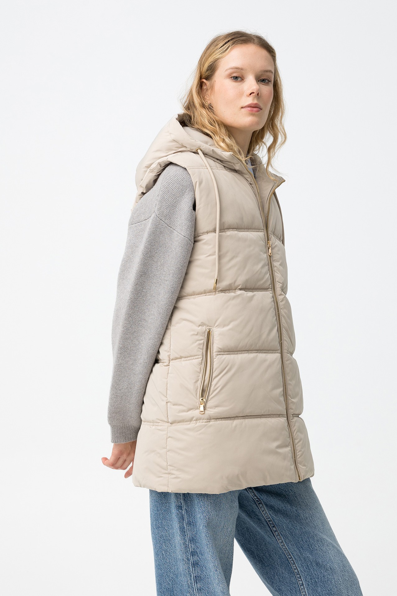 Quilted Vest with Hood