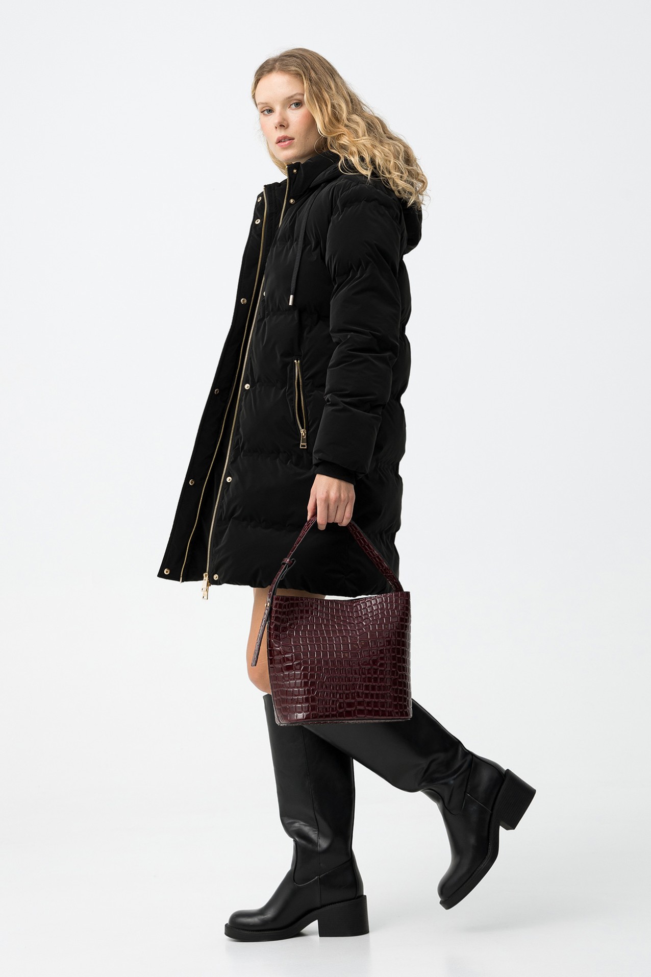 Long Black Puffer Coat