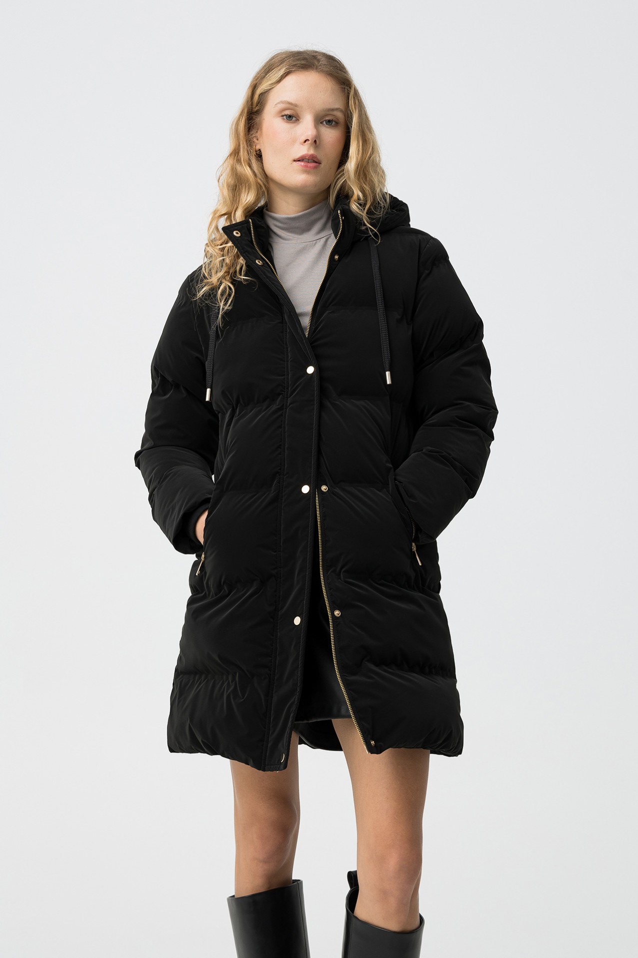 Long Black Puffer Coat