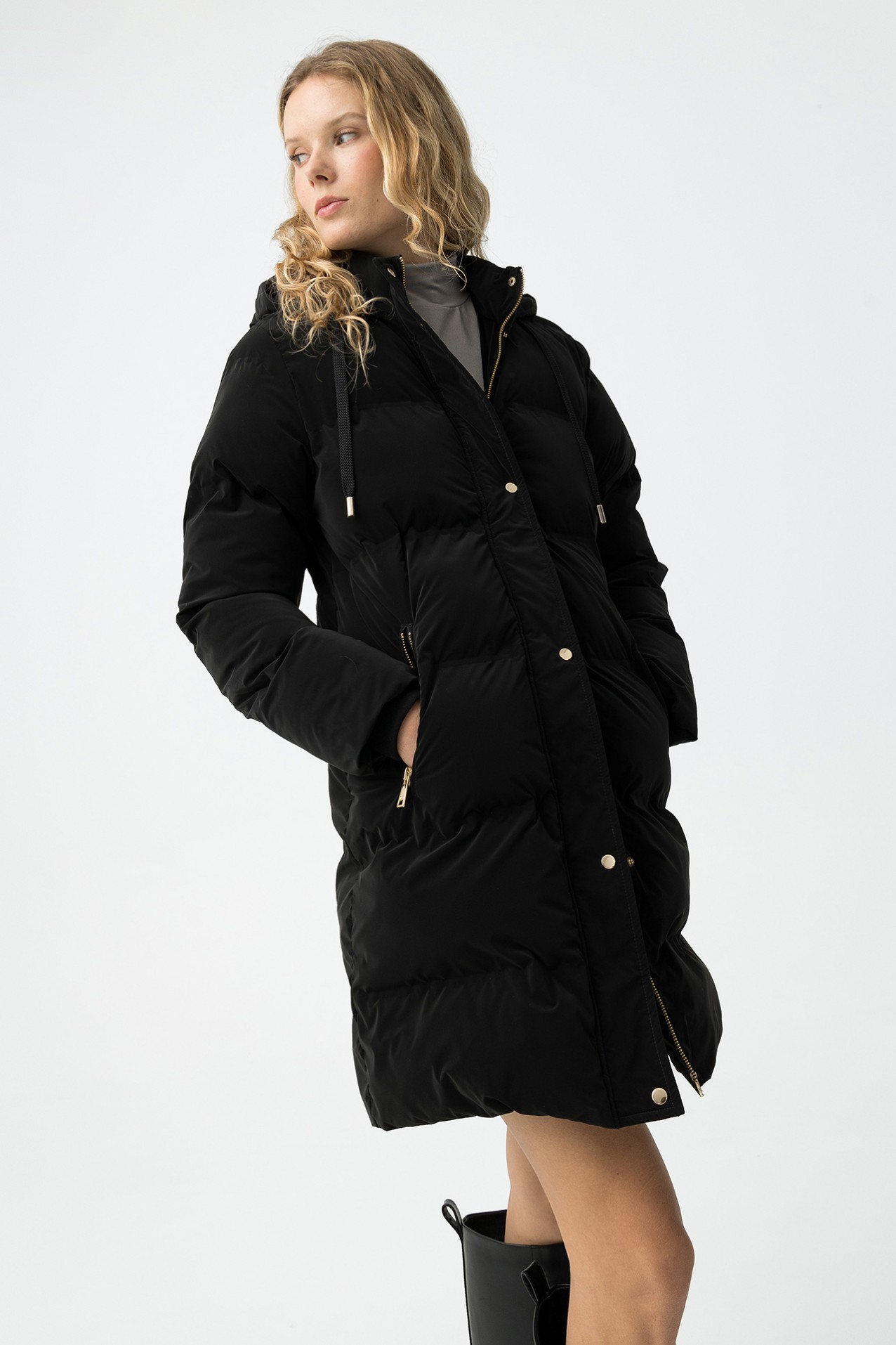 Long Black Puffer Coat