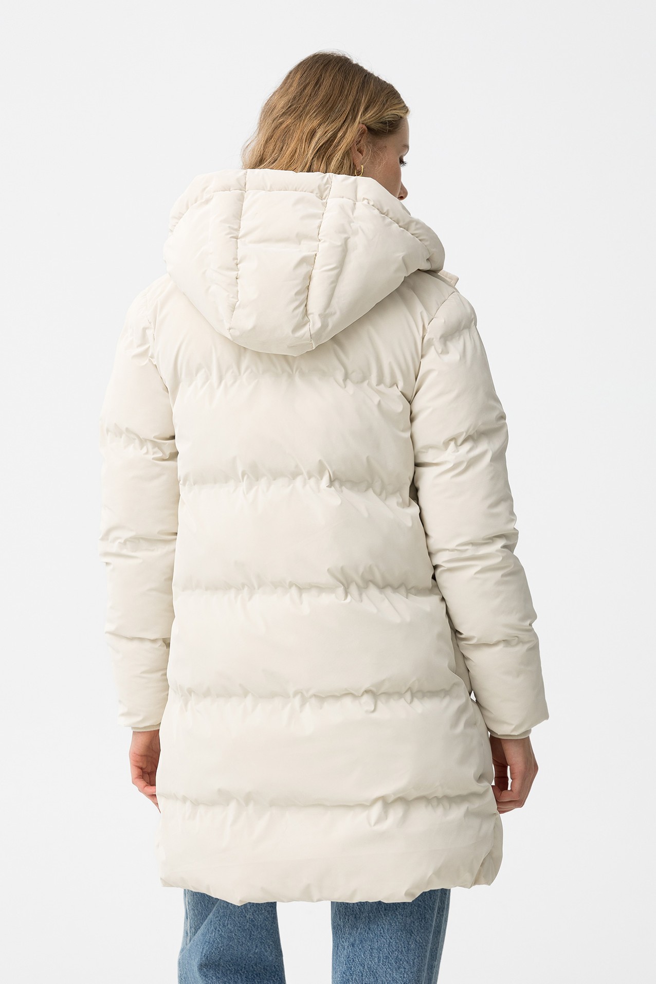 Casaco Comprido Acolchoado Cru