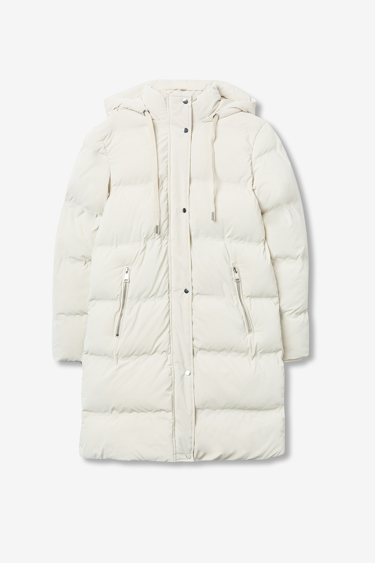 Casaco Comprido Acolchoado Cru