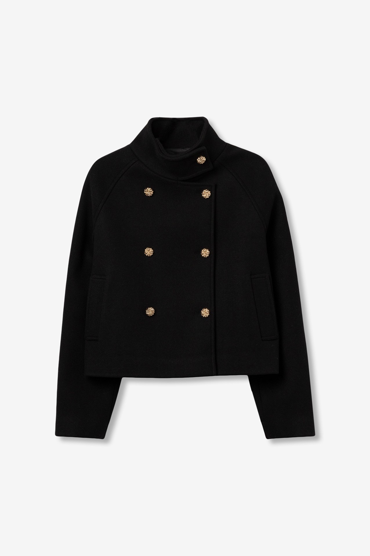 Relaxed fit jacket with metal buttons