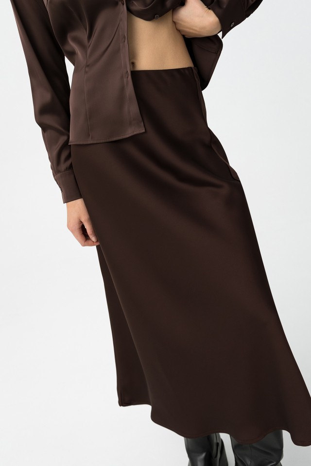 Satin Midi Skirt