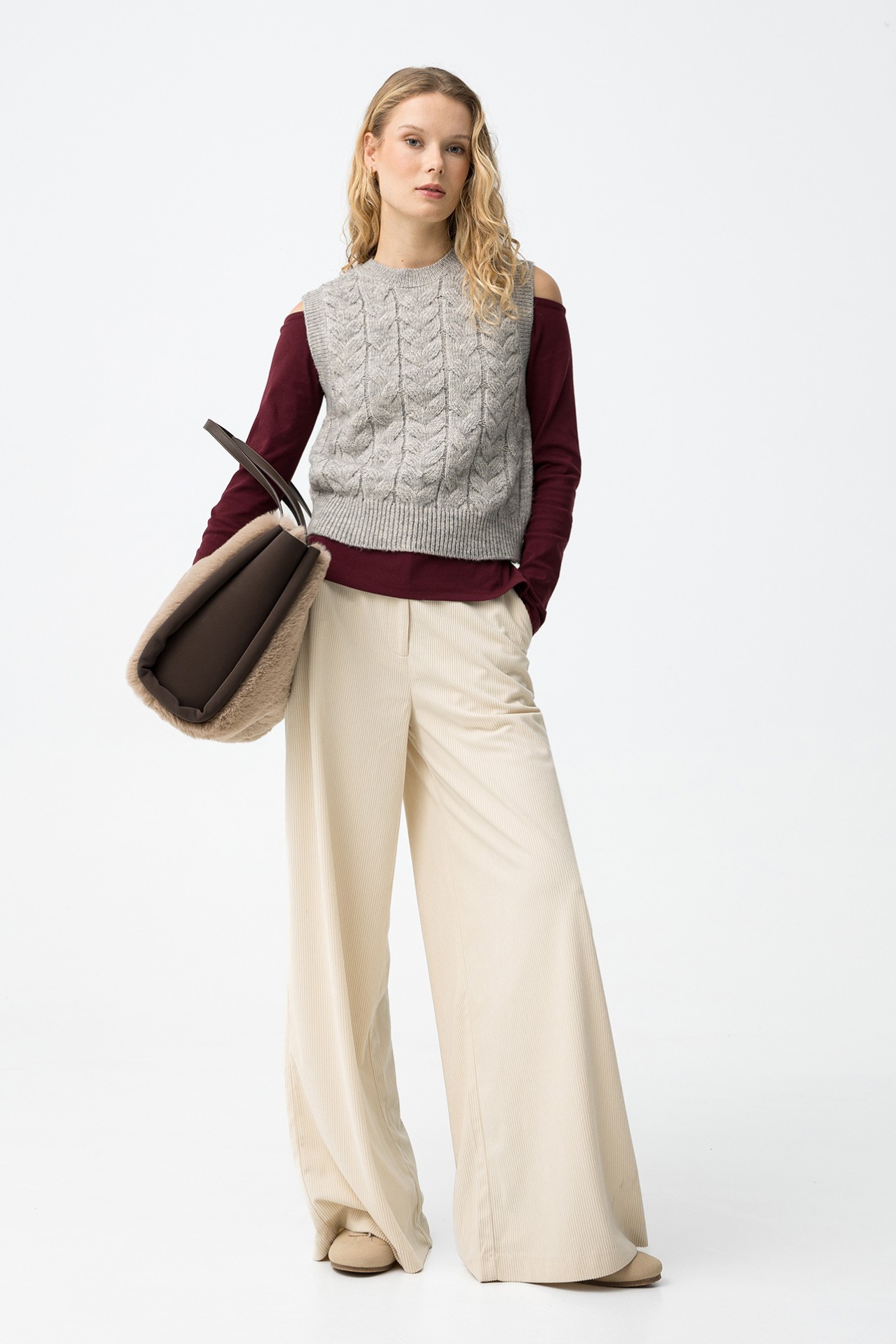 Chaleco de Punto con Trenzado