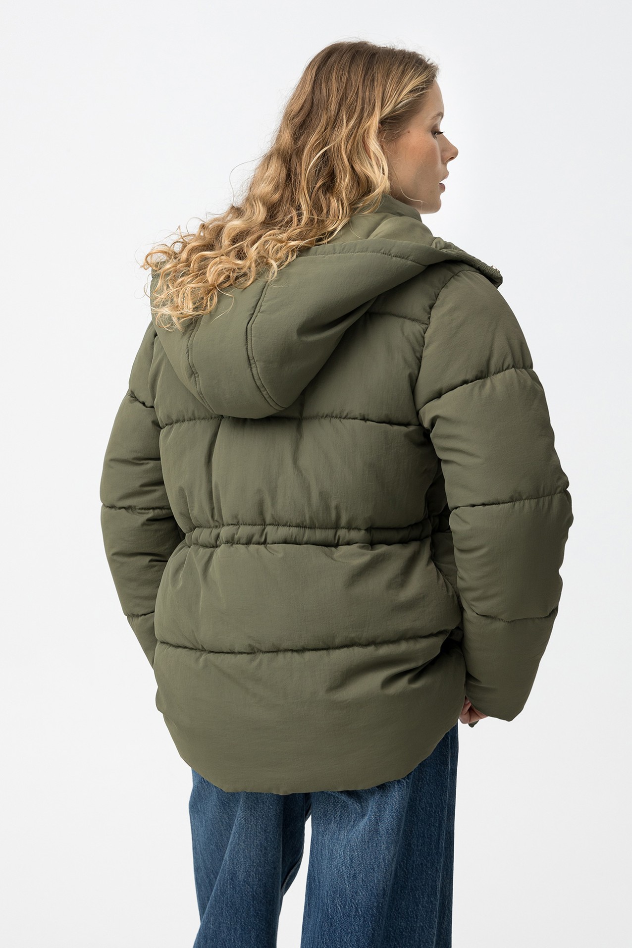 Green Padded Hooded Jacket