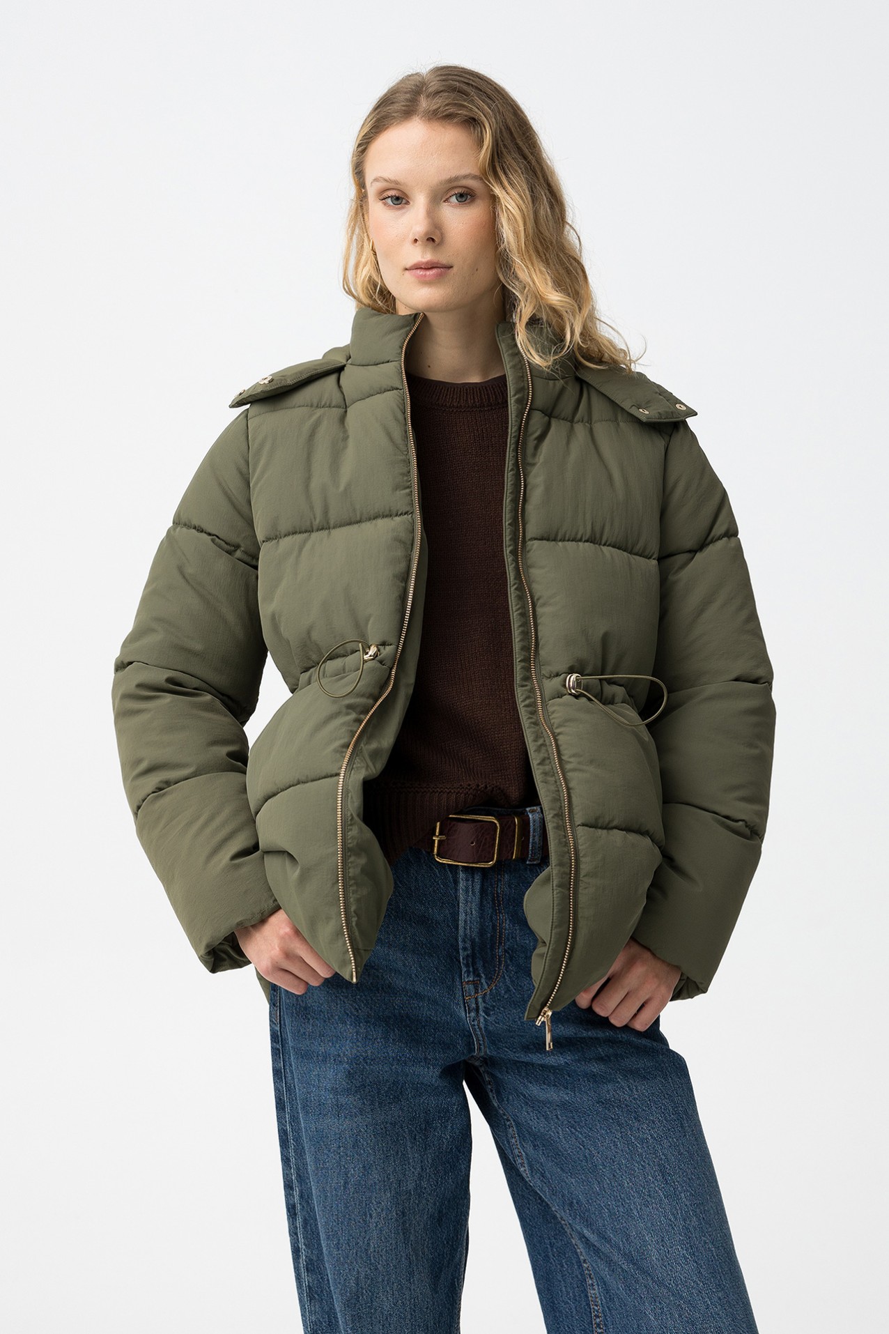 Green Padded Hooded Jacket