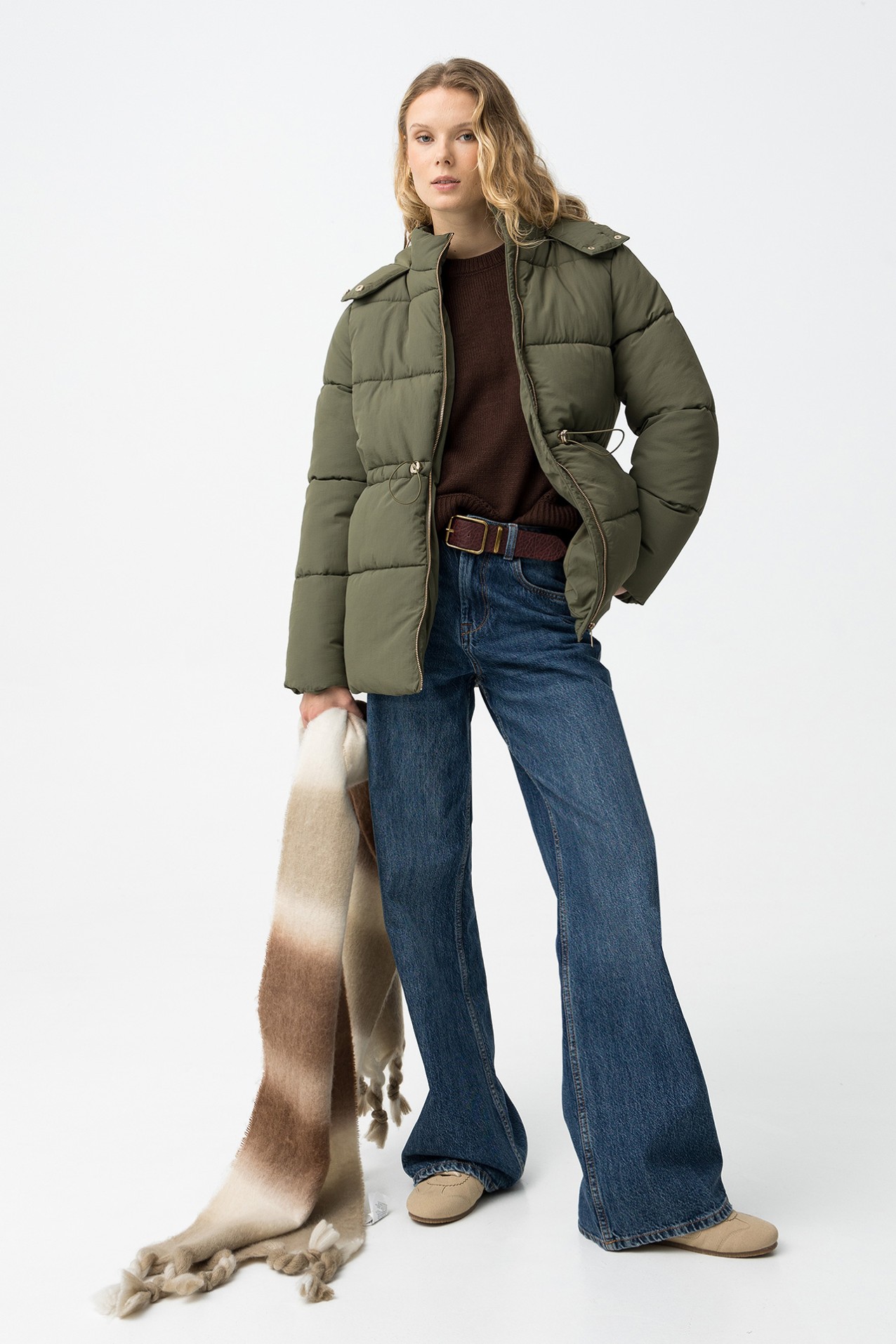 Green Padded Hooded Jacket