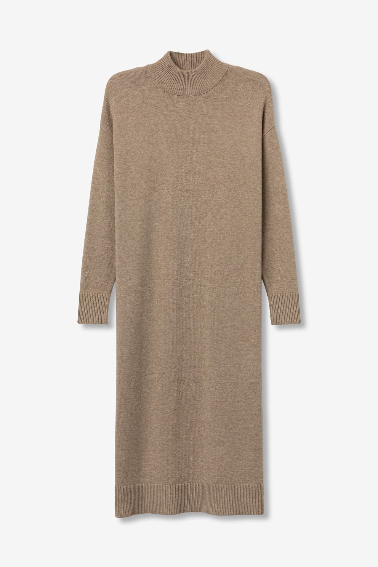 Beige Knit Midi Dress