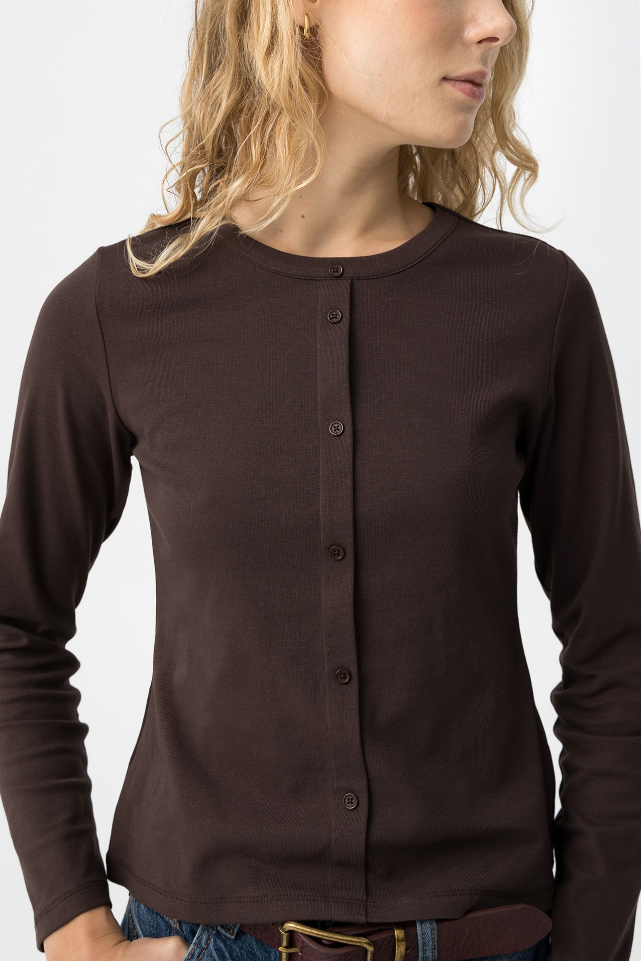 T-shirt Manga Comprida Chocolate