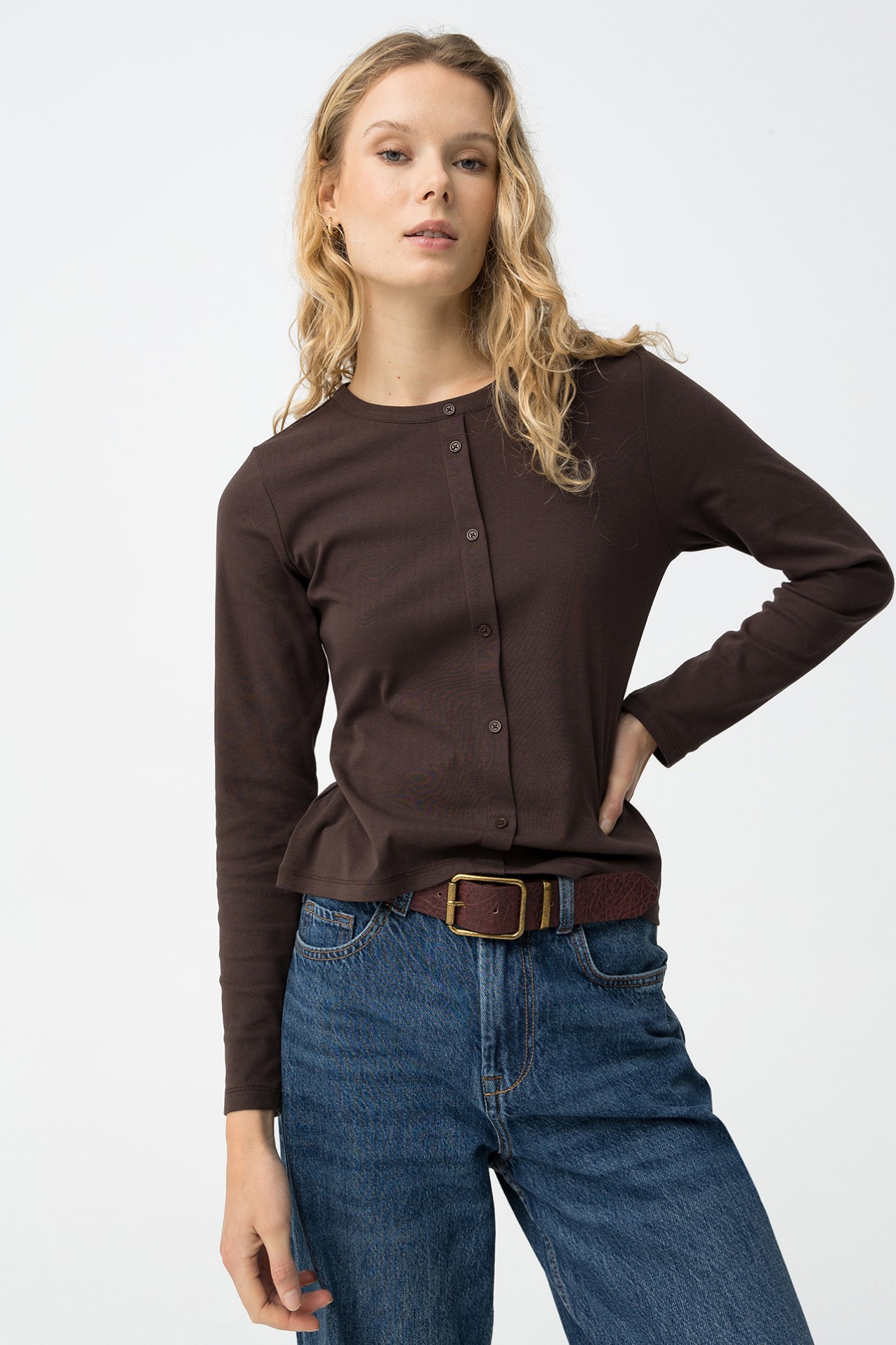 T-shirt Manga Comprida Chocolate