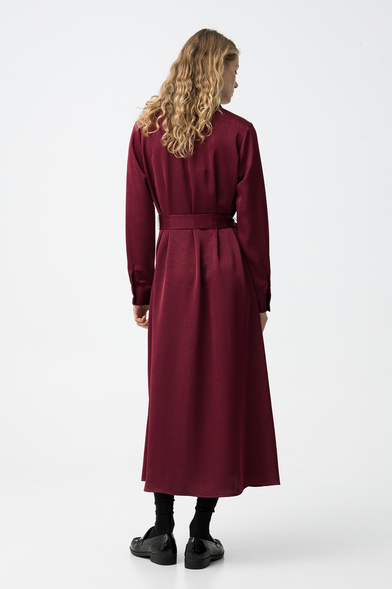 Vestido Camisa Cor-de-Vinho