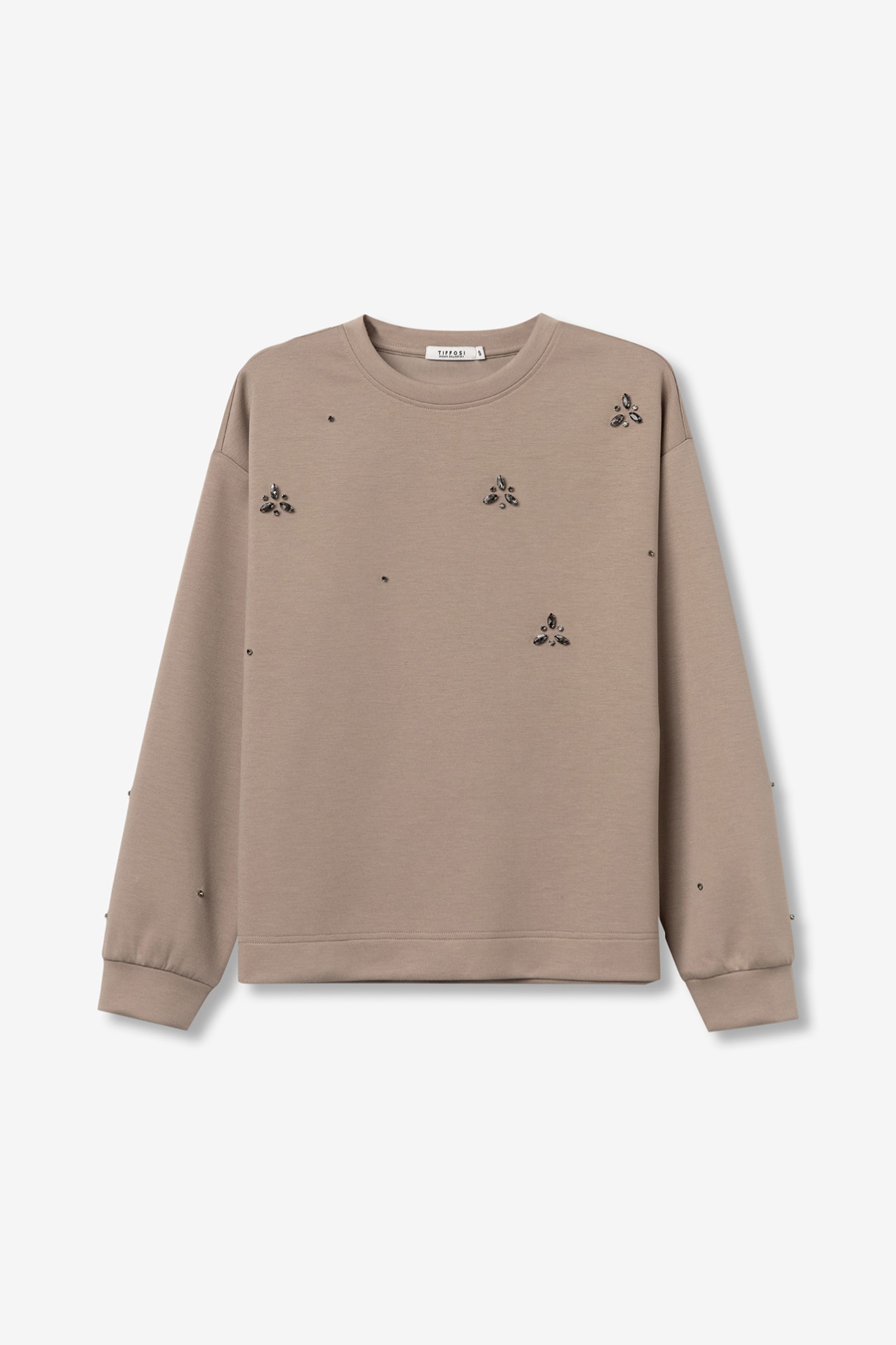 Sudadera beige con detalles