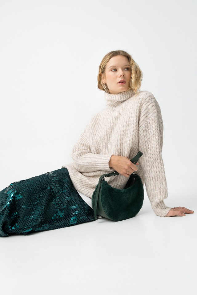 Jersey de Cuello Alto con Lana