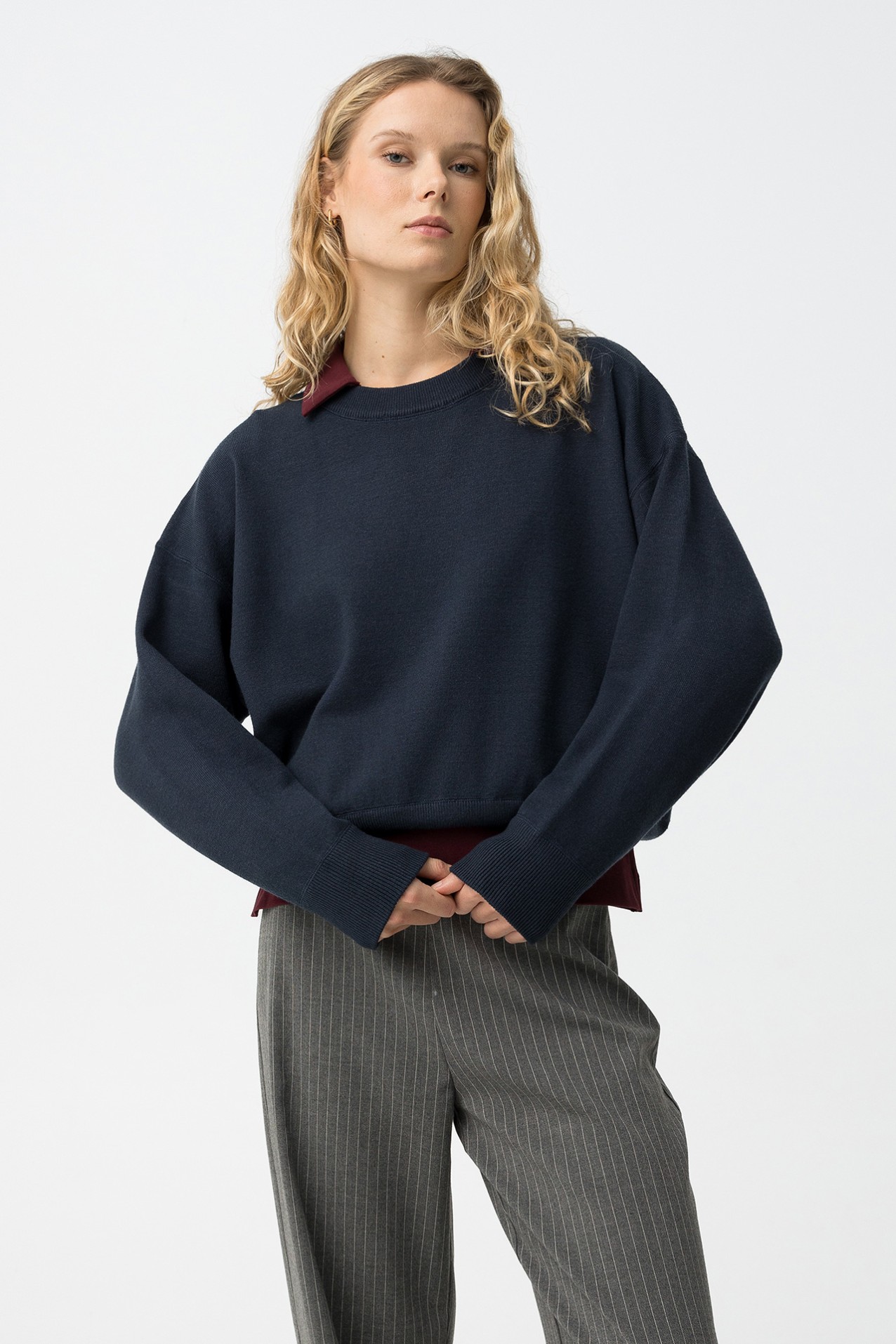 Dark Blue Knit Sweater