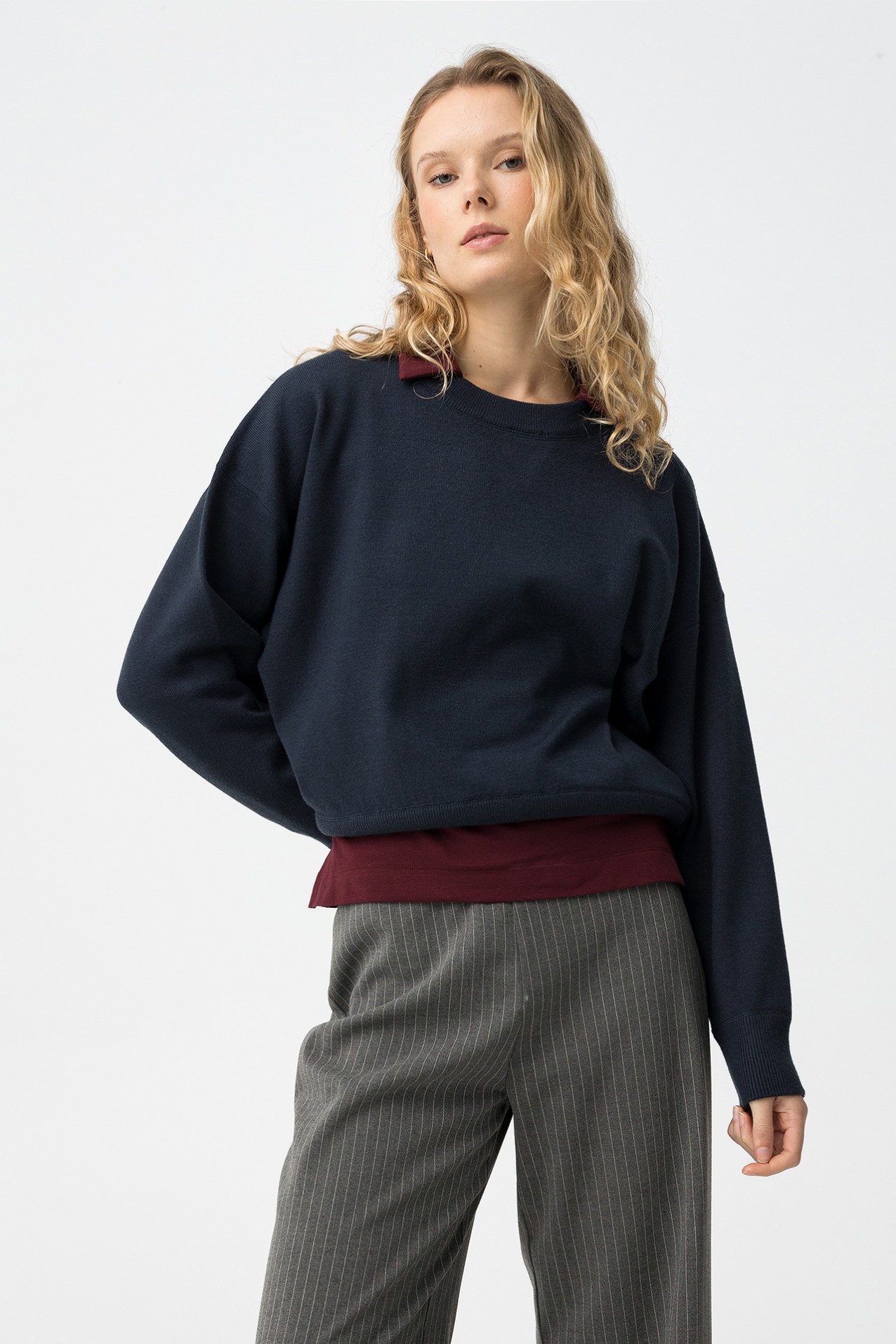 Dark Blue Knit Sweater