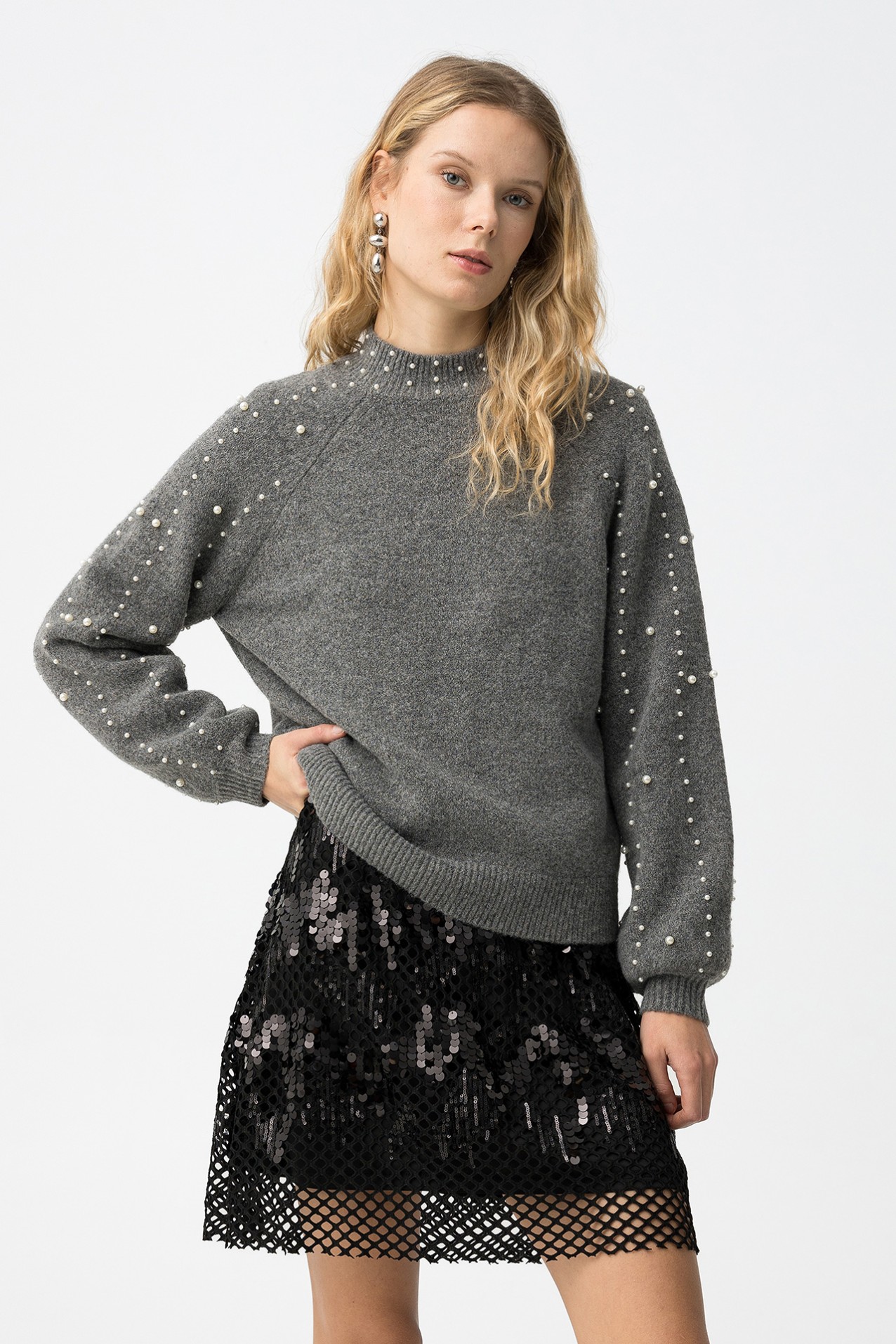 Camisola Cinza Tricotada