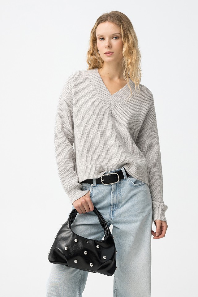 Camisola Relaxed Cinzento Melange