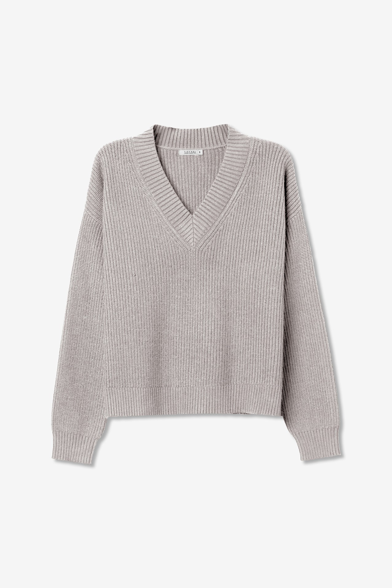Grey Melange Knit Sweater