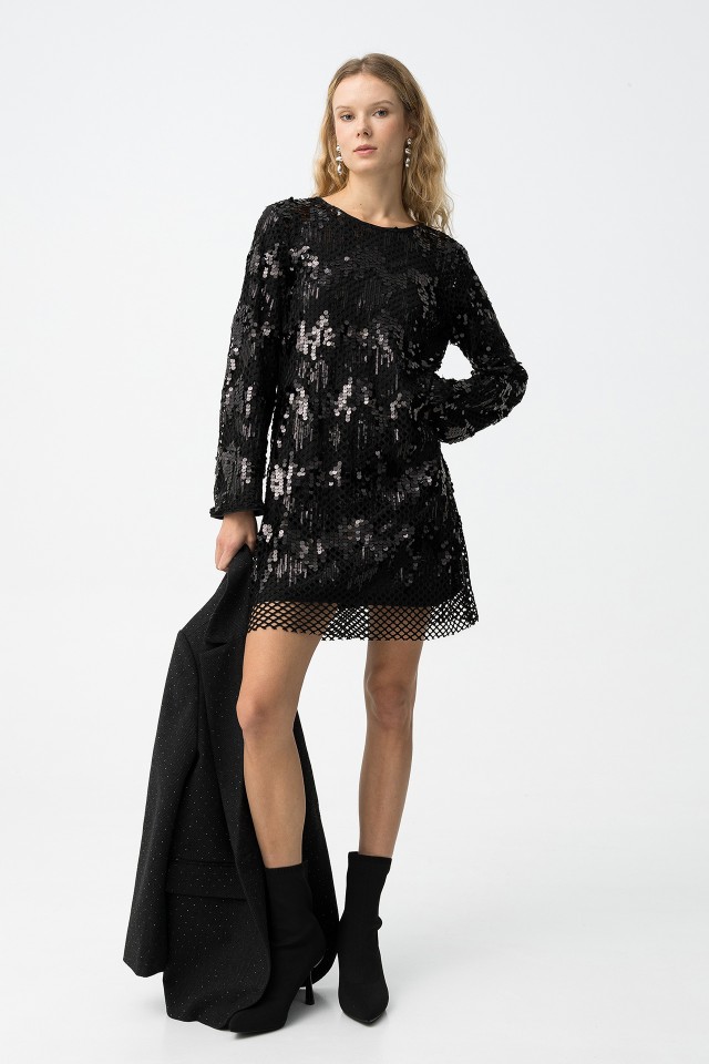 Black Sequin Dress
