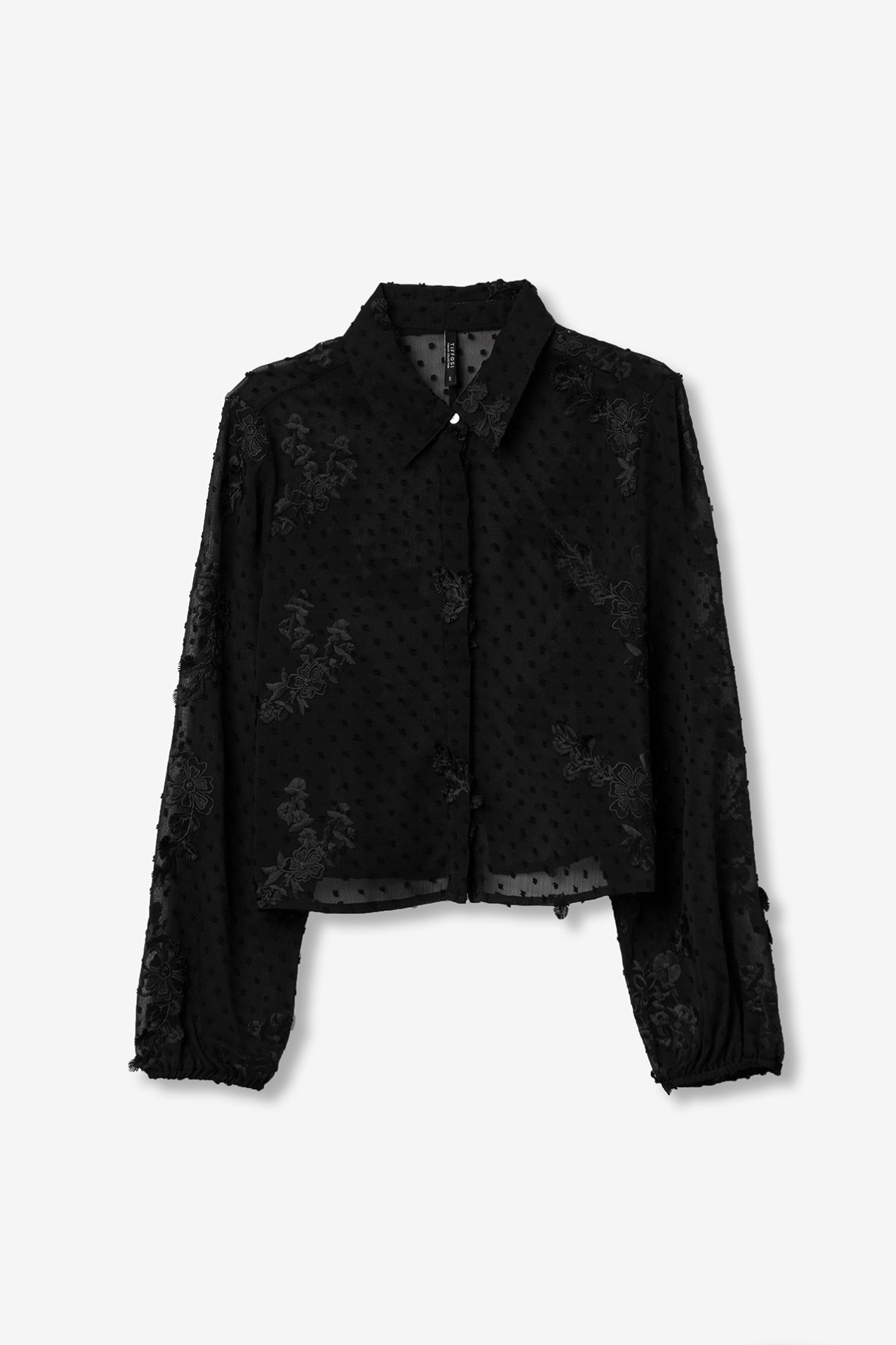 Sheer Black Floral Shirt