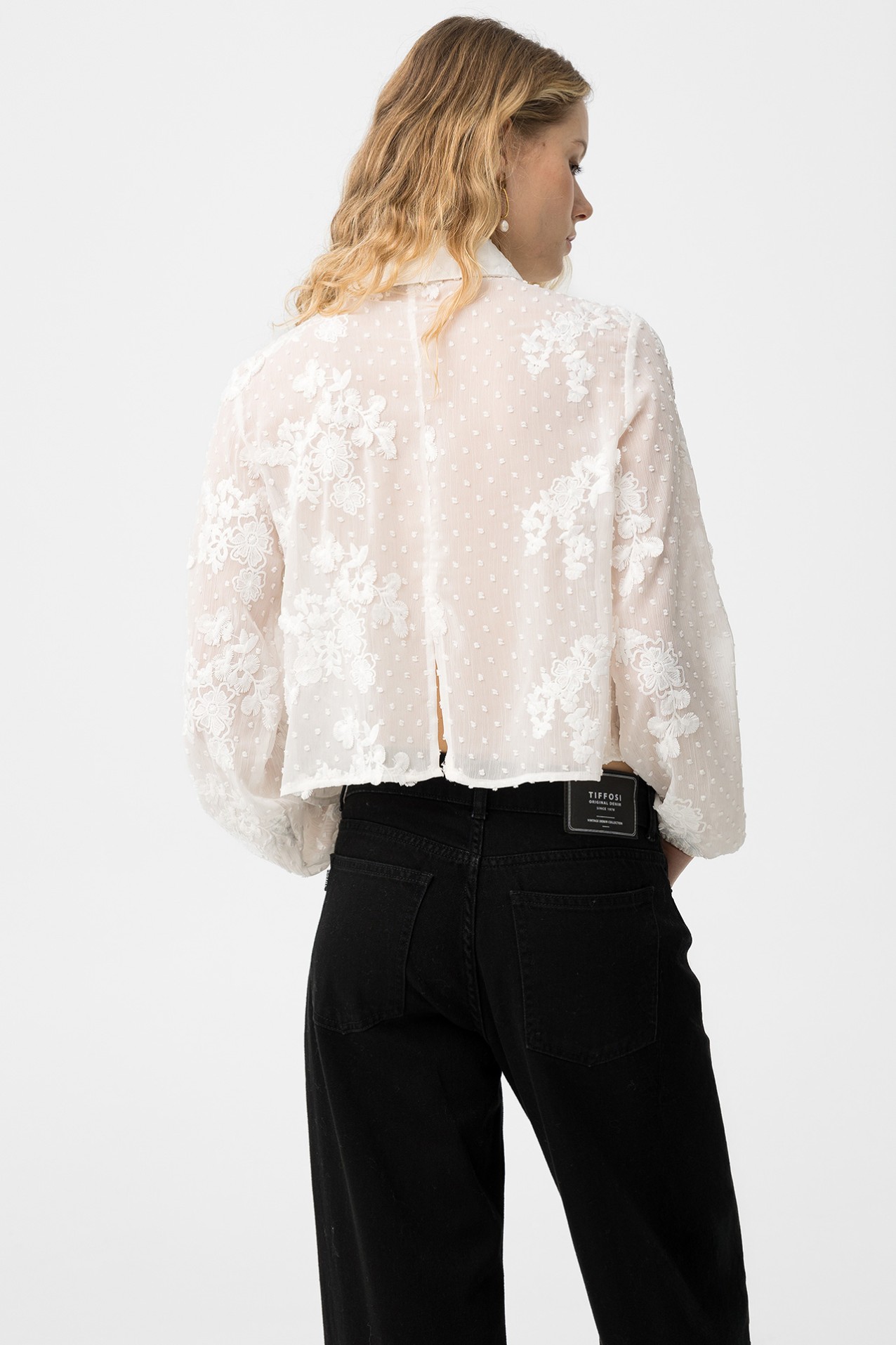 Sheer Floral Long Sleeve Shirt