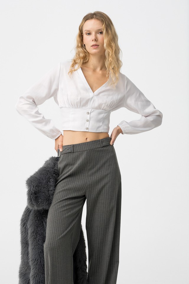 Blusa Cropped Elegante Blusa Cropped Elegante