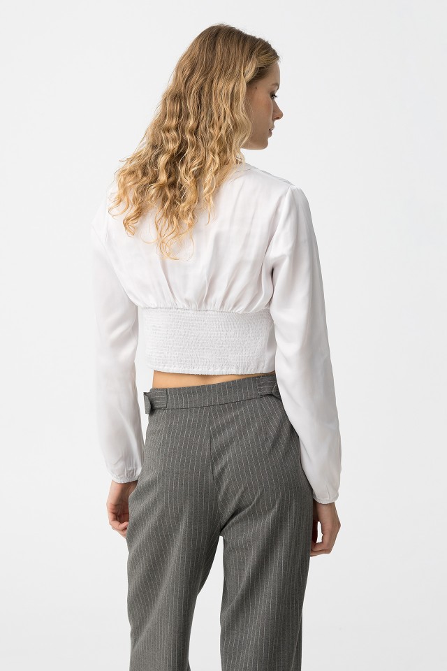 Blusa Cropped Elegante Blusa Cropped Elegante