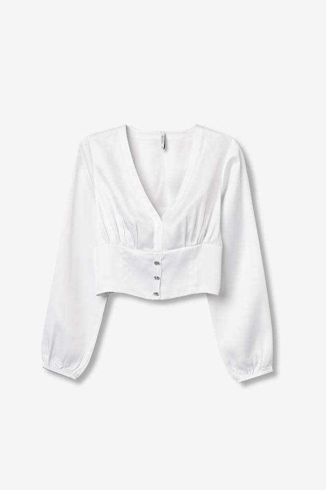 Blusa Cropped Elegante Blusa Cropped Elegante