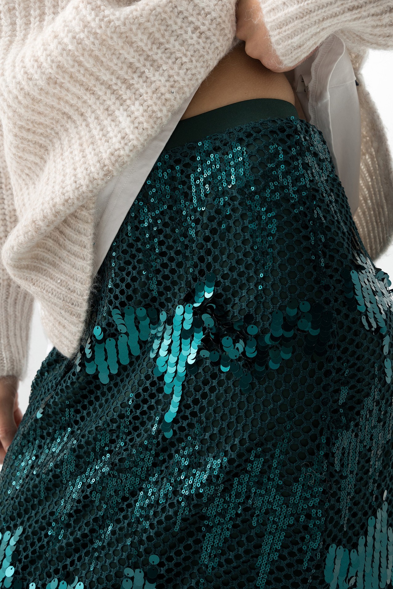 Saia Midi Verde Escuro