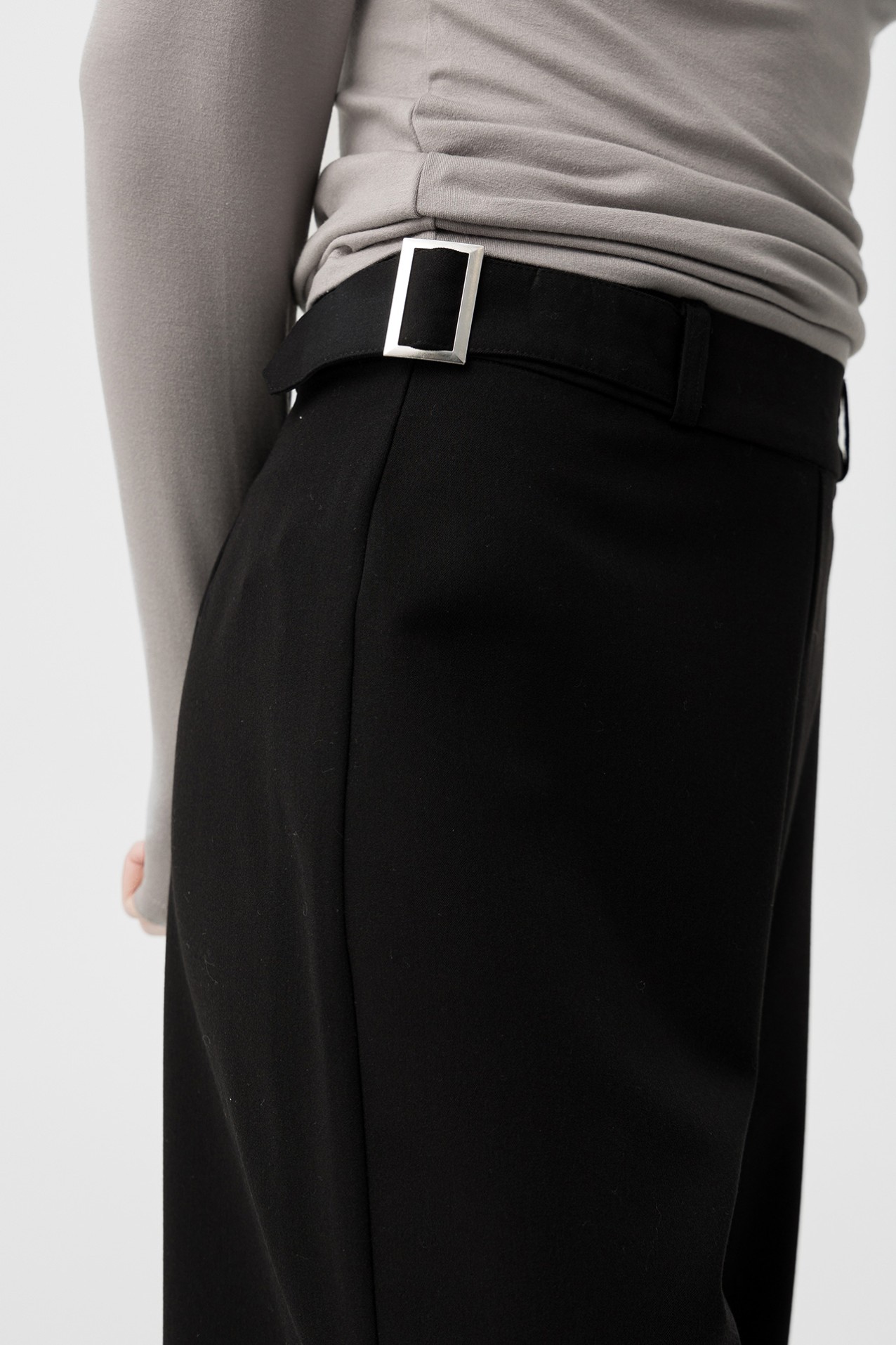Black Straight-Leg Trousers