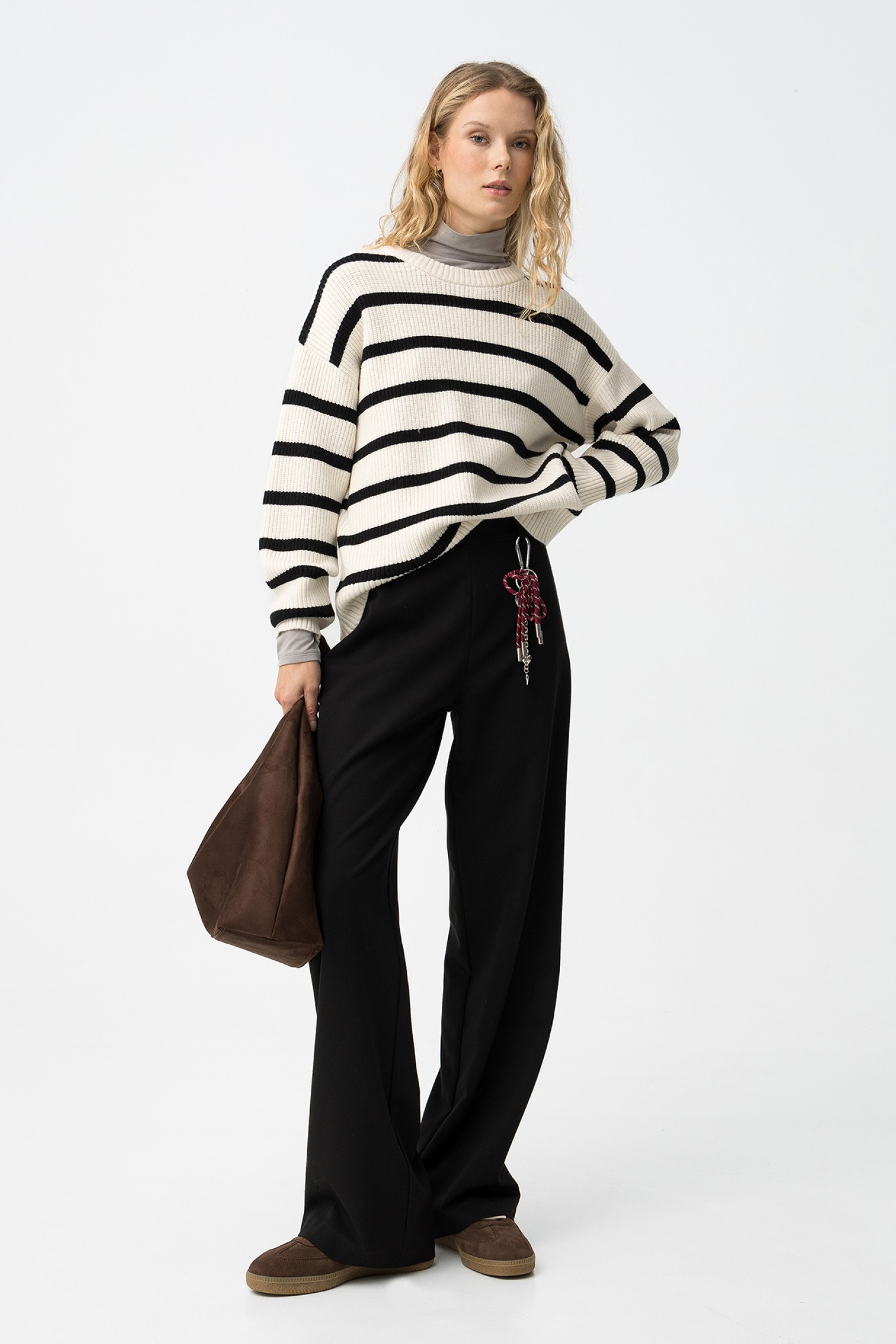 Black Straight-Leg Trousers