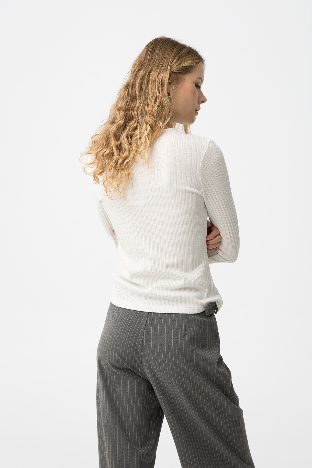 T-shirt Slim Manga Comprida