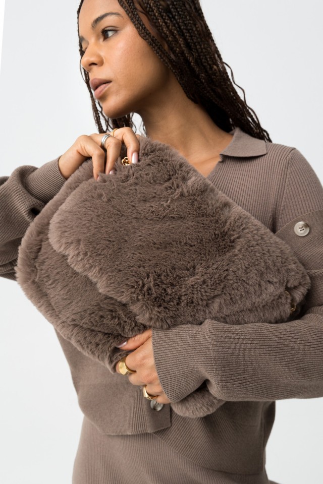 Faux Fur Crossbody Bag