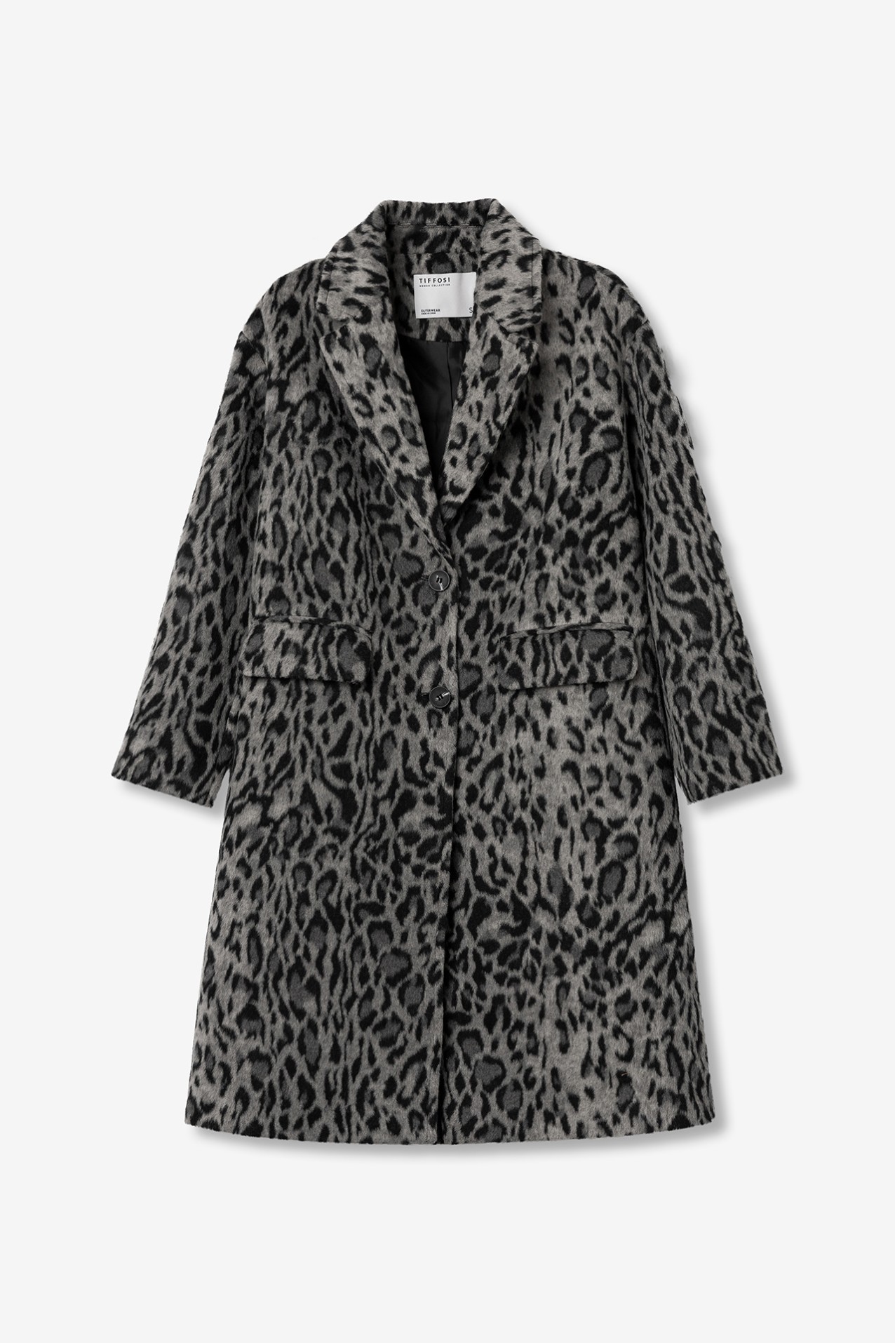 Casaco comprido estampado leopardo