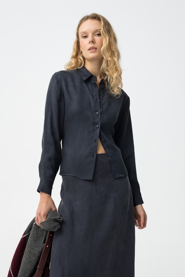 Camisa Azul Manga Comprida