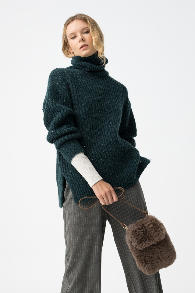 Dark Green Knit Sweater