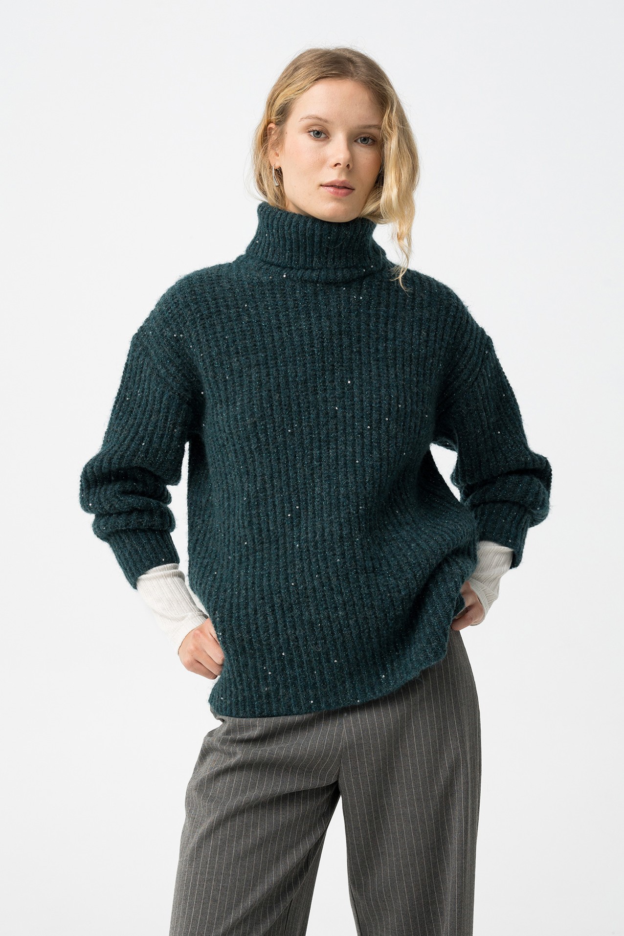 Dark Green Knit Sweater