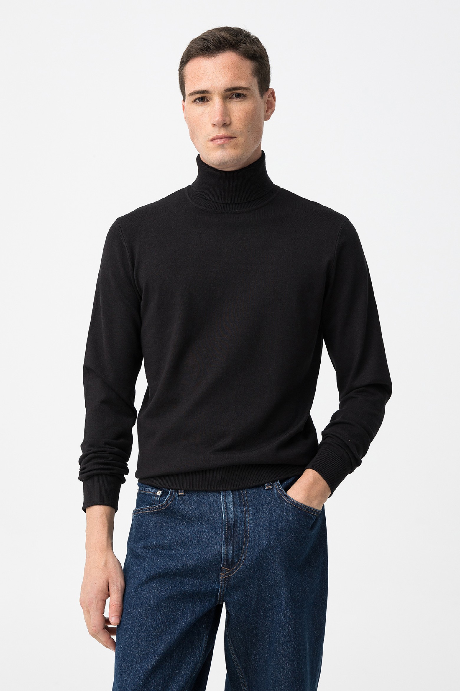 Slim Black Turtleneck Sweater