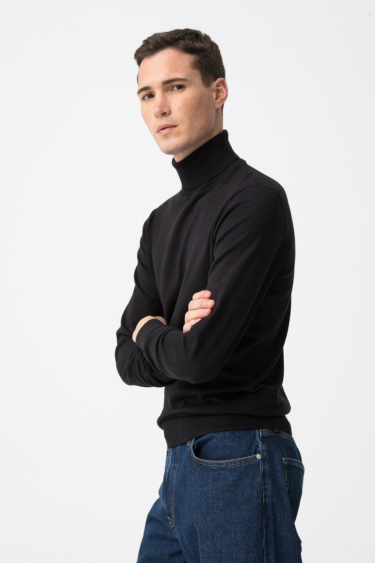 Slim Black Turtleneck Sweater