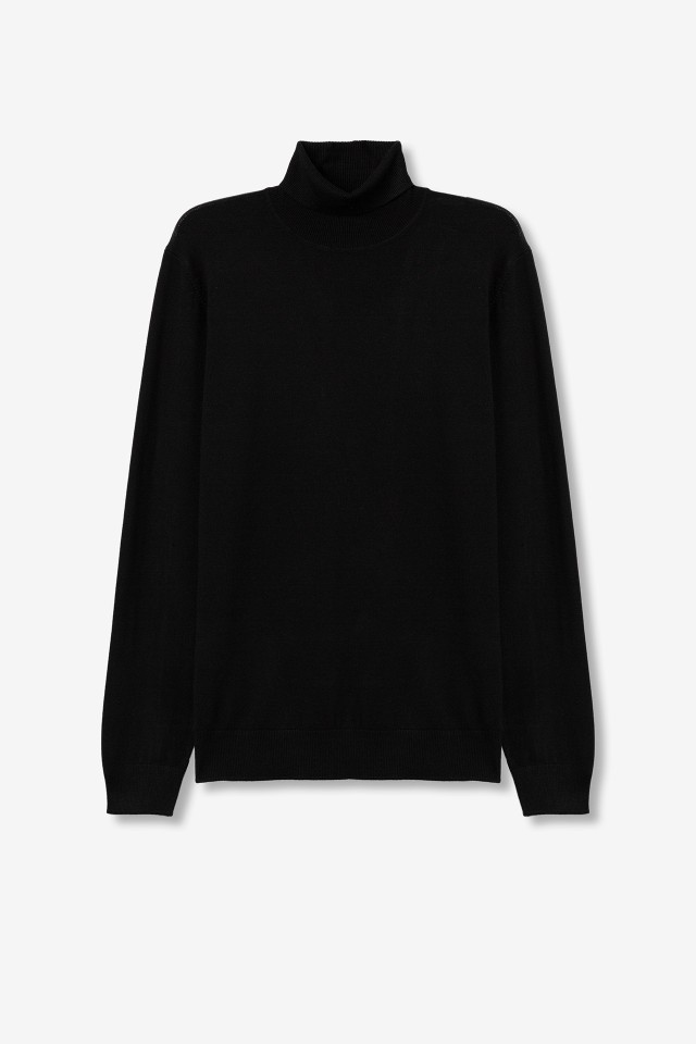 Camisola Slim Tricotada Preta Camisola Slim Tricotada Preta