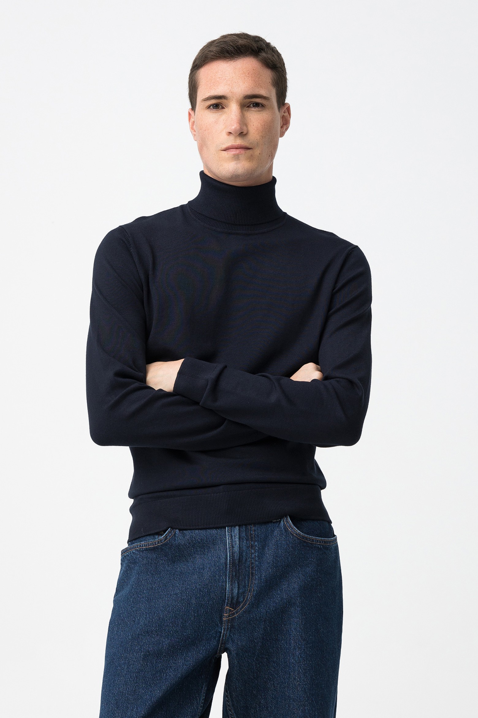 Navy Slim Knit Sweater