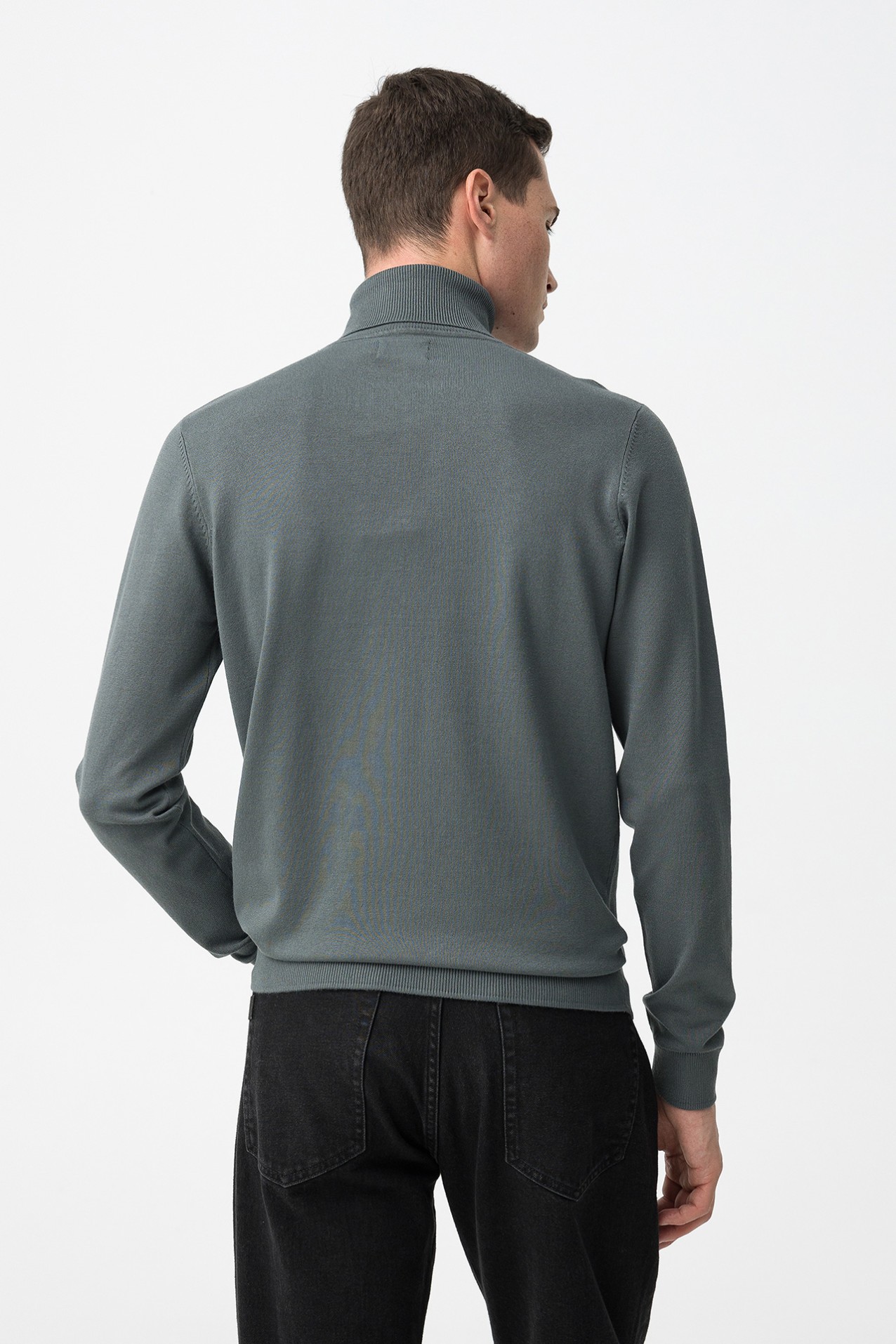 Green Slim Knit Sweater