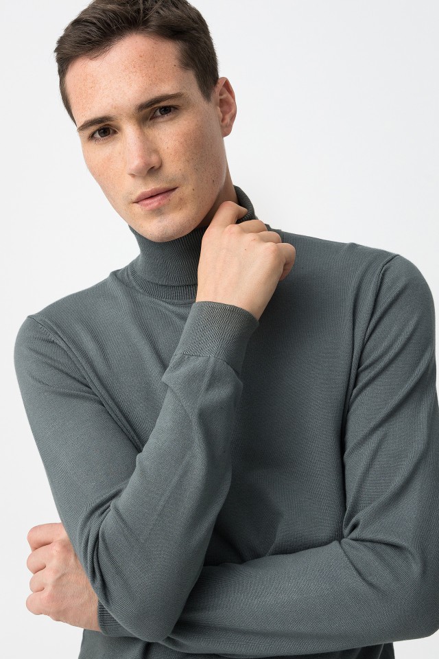 Camisola Slim Tricotada Verde