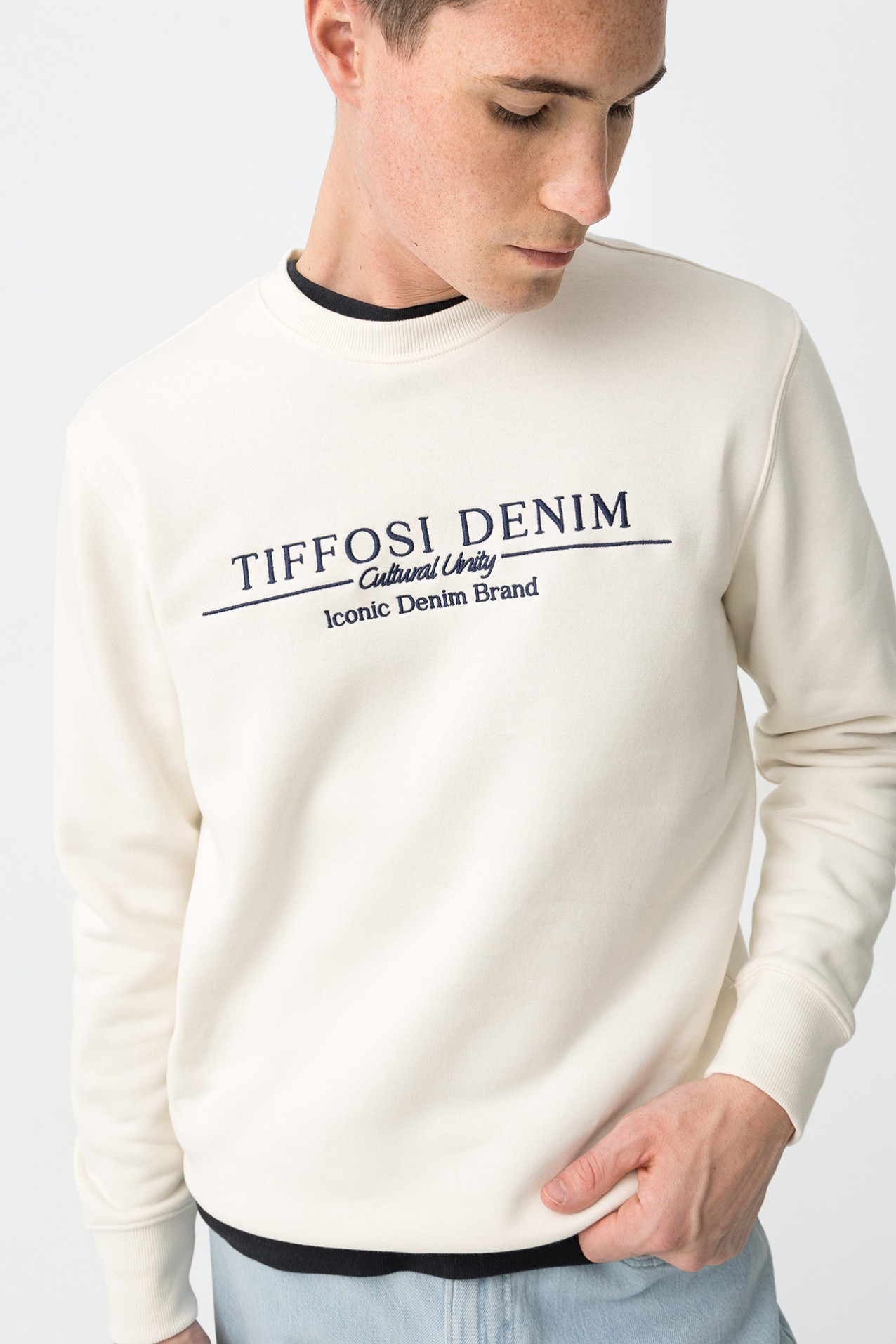 Beige Sweatshirt with Logo