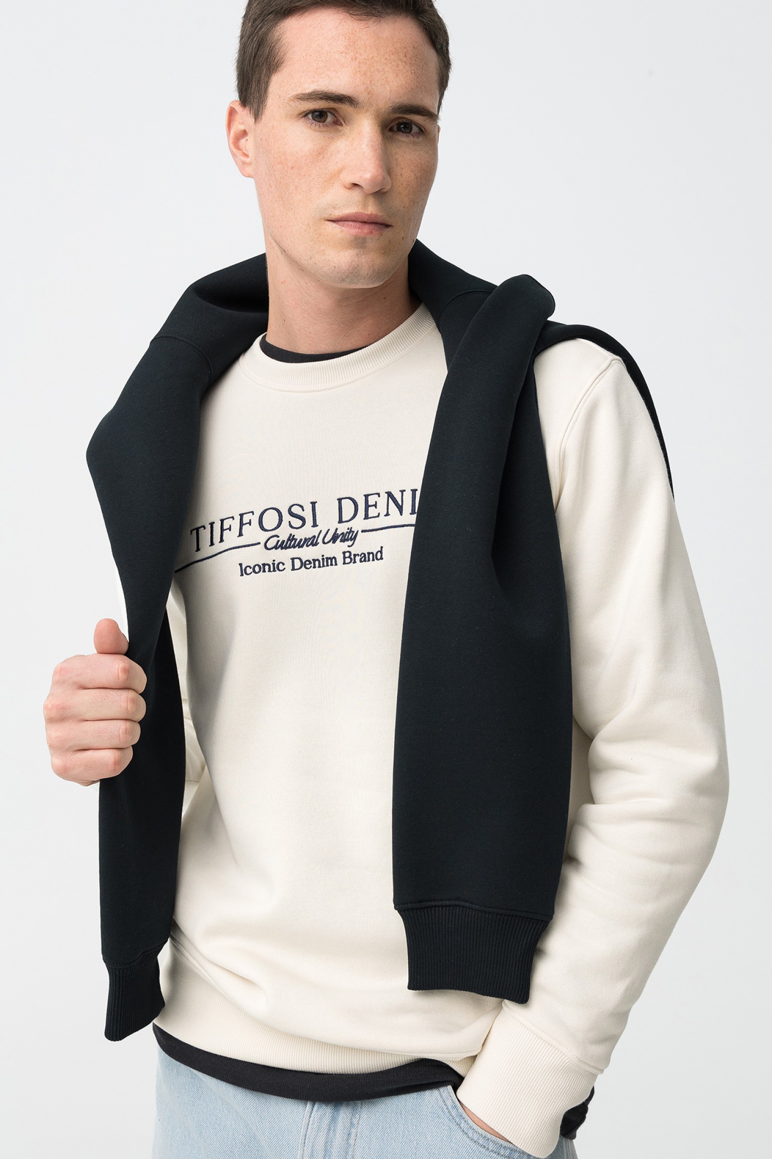 Beige Sweatshirt with Logo